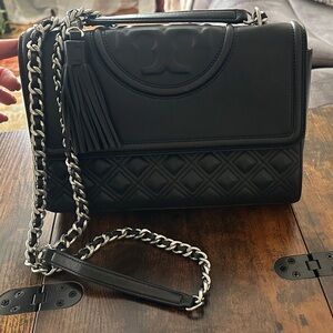 Tory Burch Black Quilted Crossbody Bag